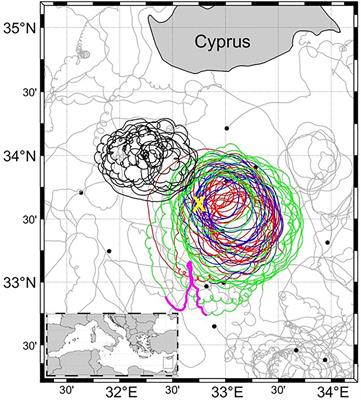 Drifter observations of surface currents in the Cyprus Gyre